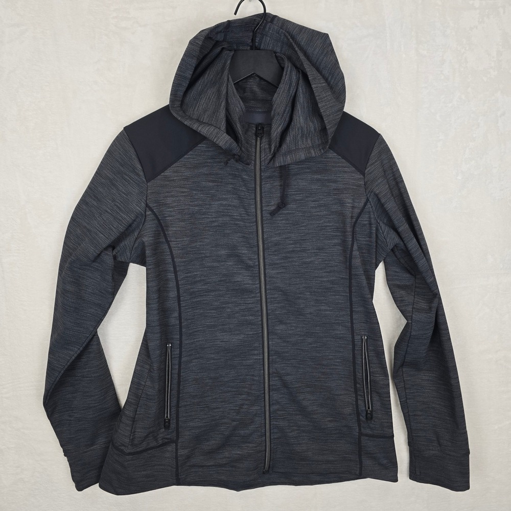Kuhl Skulpt Women's L Charcoal Grey Space Dye Full Zip Hoodie Thumbholes 4259